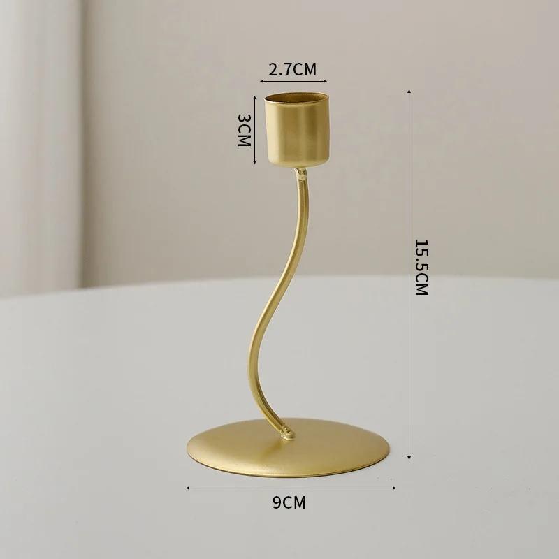 2026 Hot Metal Style Candle Holders Simple Golden Wedding Decoration Bar Party Living Room Home Decor Candlestick Tabletop Decor