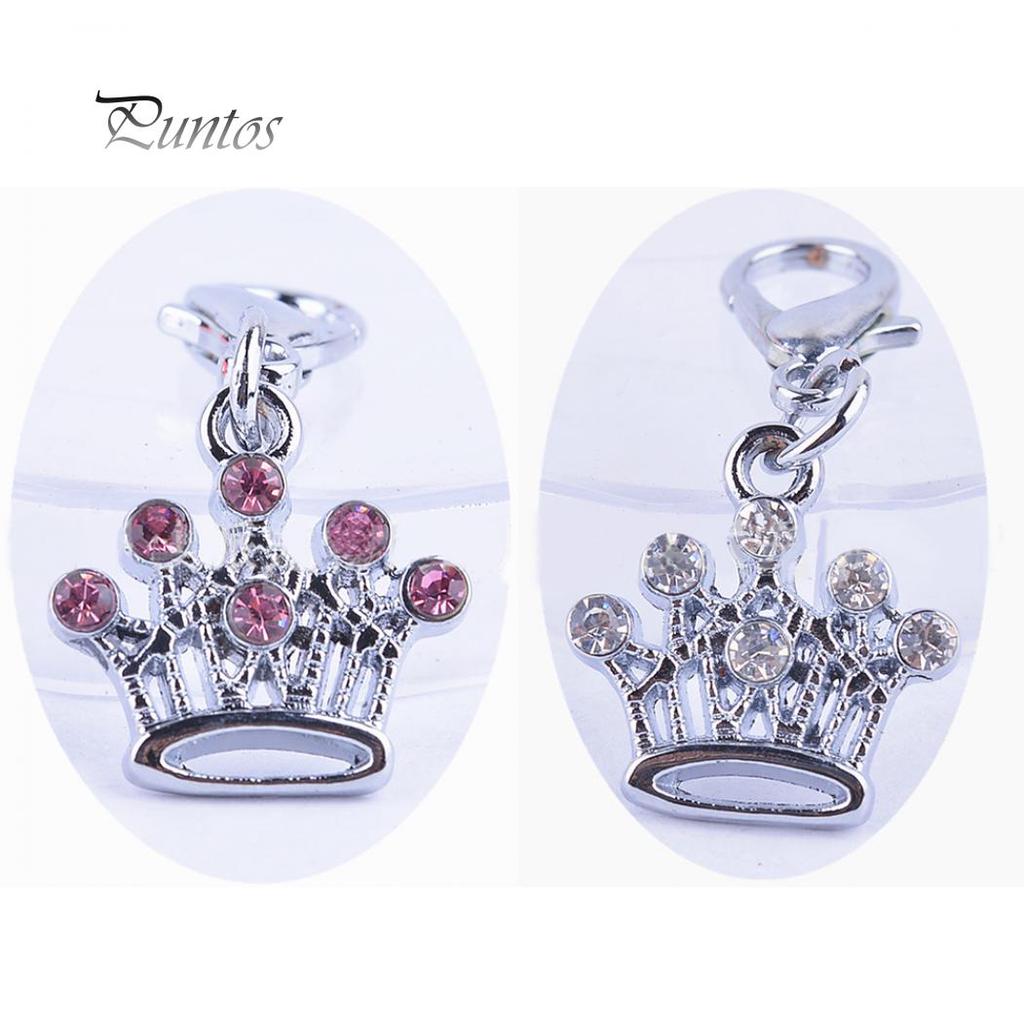 Rhinestone Crown Pet Tag Pendant Collar Jewelry Necklace