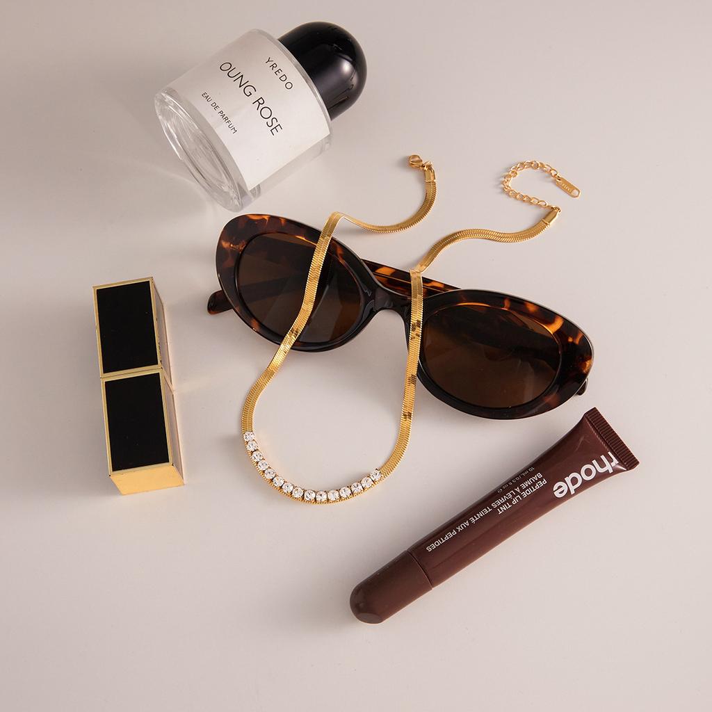 Niche Design Rhinestone Blade Necklace Accessories Sweater Chain Accessories