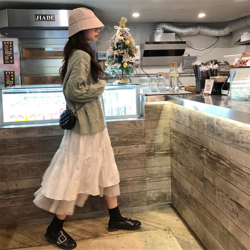 Midi Tulle Long Womens Skirts 2024 Autumn Elastic High Waist Mesh Tutu Pleated Skirts Female Black White Long Skirt Streetwear