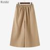 ZANZEA Women Casual Solid Color Loose A-Line Capri Pants