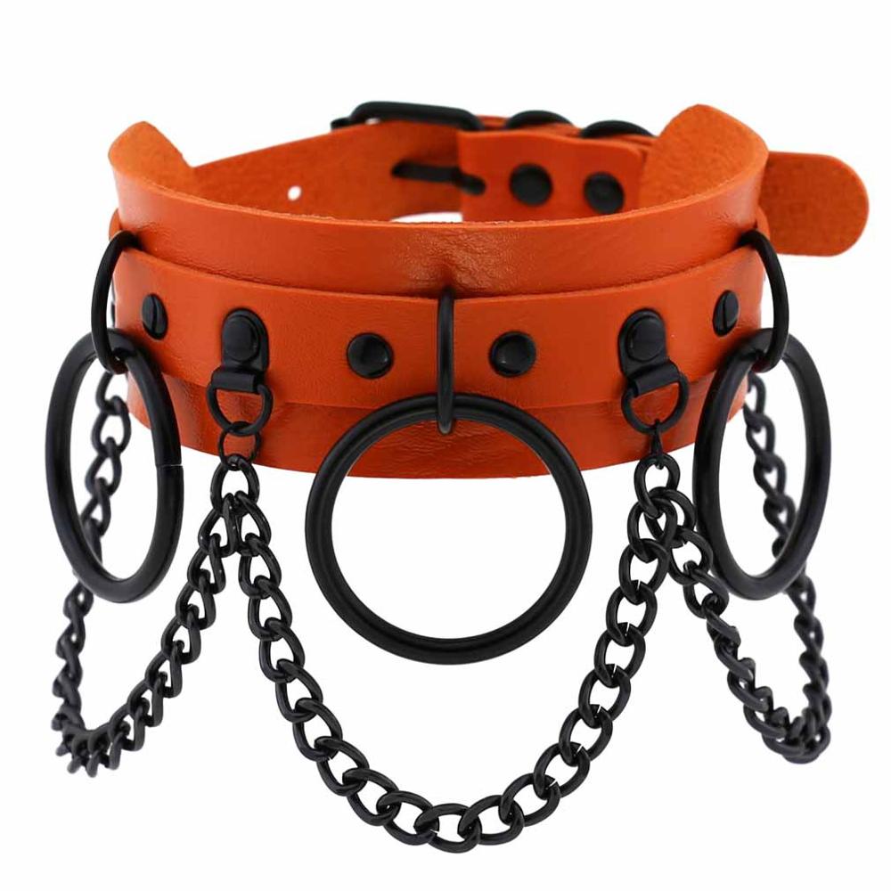 Black Gothic Punk Choker Goth Chain Collar Dark Fashion Leather Chocker Harajuku Rock Necklace Witch Grunge Festival Accessories High Quality