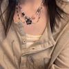 Y2K Star Pendant Necklace Cat Pendant Necklace Adjustable Chain Necklace Black Funny Necklace Perfect for Trendsetters