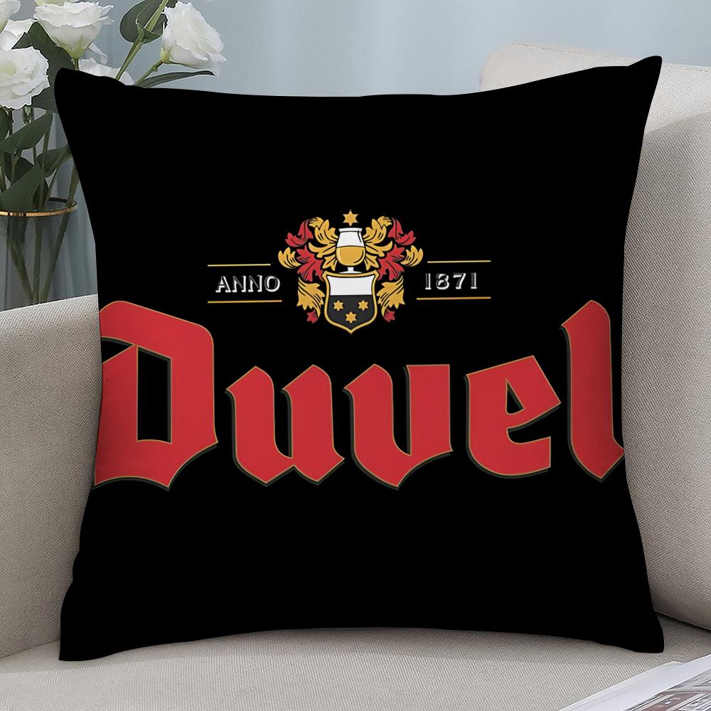 D-Duvel Beer Design Pillow Case Short Plush Pillow Covers Sofa Decorative Gift Home Double-sided Printing Cushion Cover