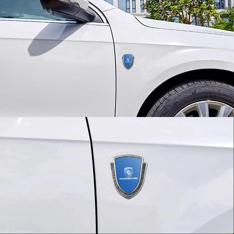 Metall 3D Auto Seitenembleme Aufkleber Decal Für Porsche Cayenne Panamera Macan 911 718 Taycan Cayman Auto Außenzubehör