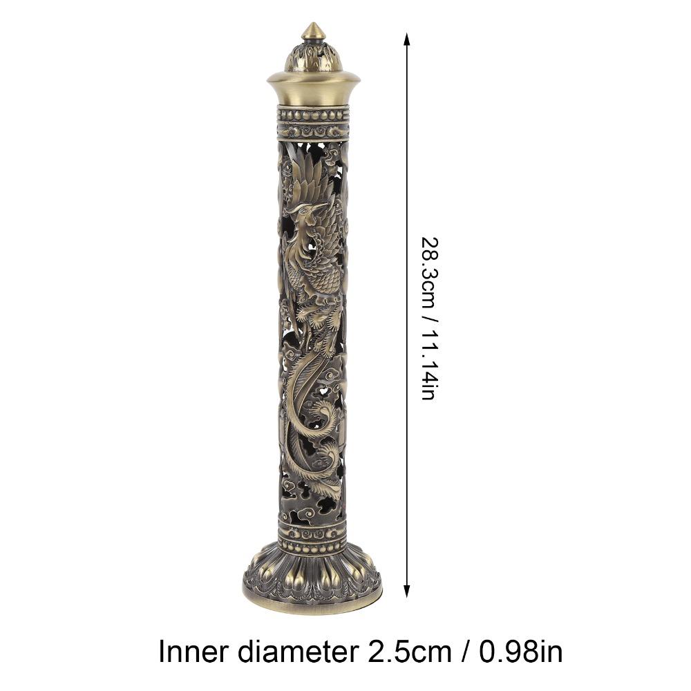 1 Stück Bronze Farbe Drache Phönix Räucherhalter Vertikales Design Messing Räucherturm Heimdeko