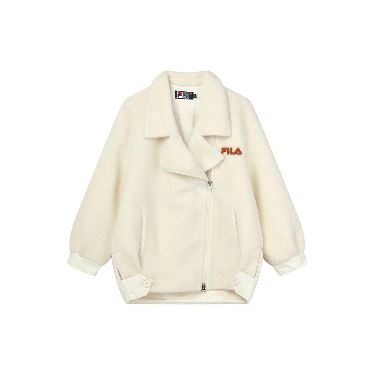 

FILA Logo Pattern Свободная молния с длинным рукавом Куртка женская бежевая F51W149509F-IV XL