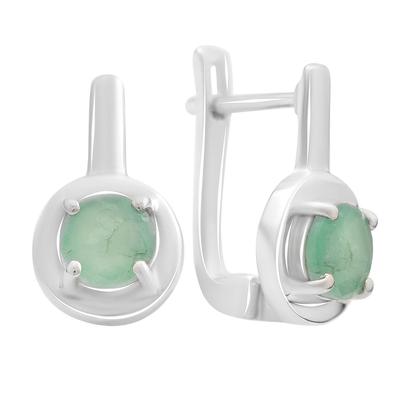 Stříbrné náušnice s přírodním smaragdem 1,54 ct (2167365)