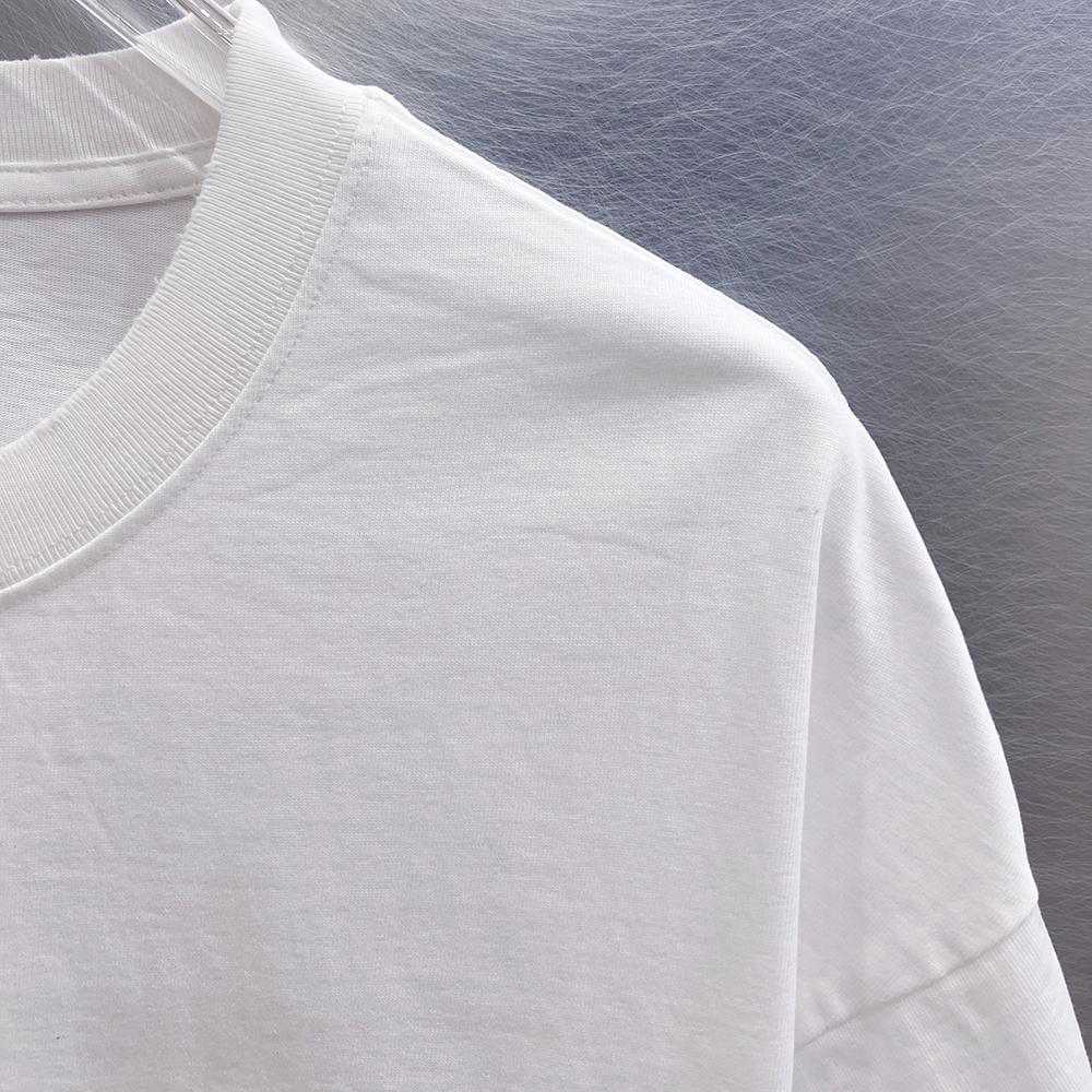 9283 Off-White Summer Men's and Women's Pure Cotton Print Oversized T-shirt Street Wear