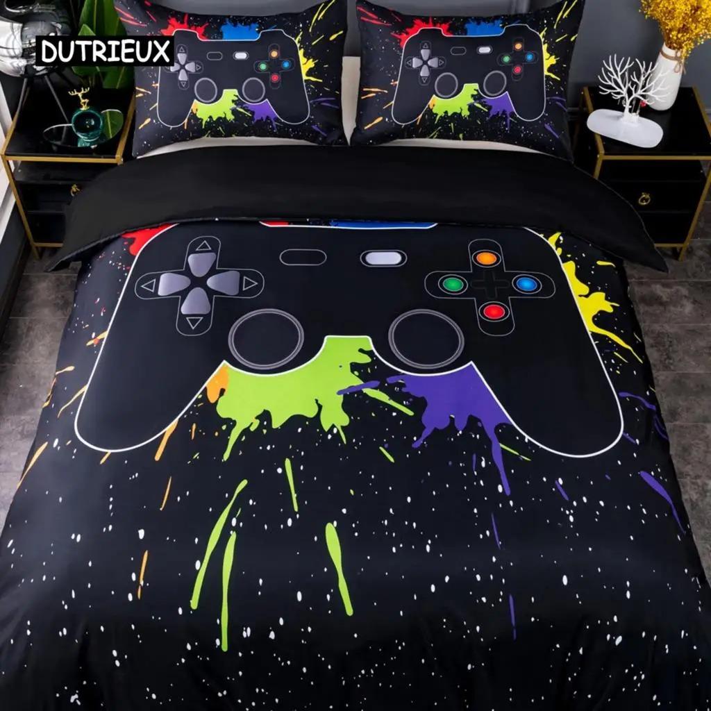 Gamepad Bedding Set Queen Size Duvet Cover Creative Black Bed Comforter Cover Set Polyester Quilt Cover Bedclothes 2/3Pcs