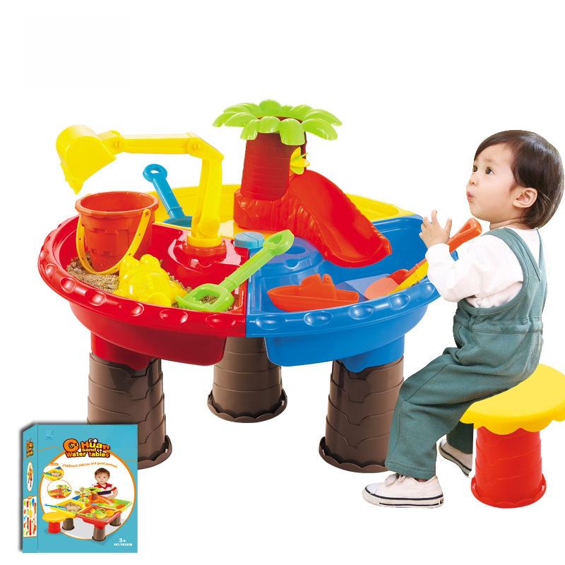 Table Beach Childrens Sand Pool Set Indoor Baby Water Dredging Tool Gift Box