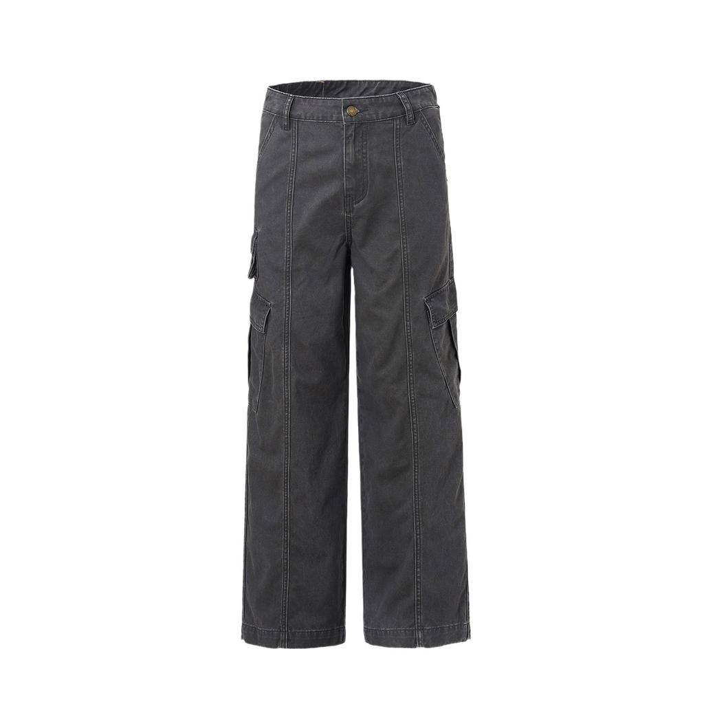 Pure Cotton Retro Jeans Men's Fall New American Multi-Pocket Working Pants