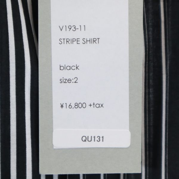 Unused VAST222 19ss Made In Japan Stripe Long Sleeve Shirt 2 Black Men's Used