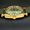 HAND-WINDING VINTAGE SWISS MENS POKER FACE GREEN COLOR DIAL WATCH A701123-5 R205b-a701123