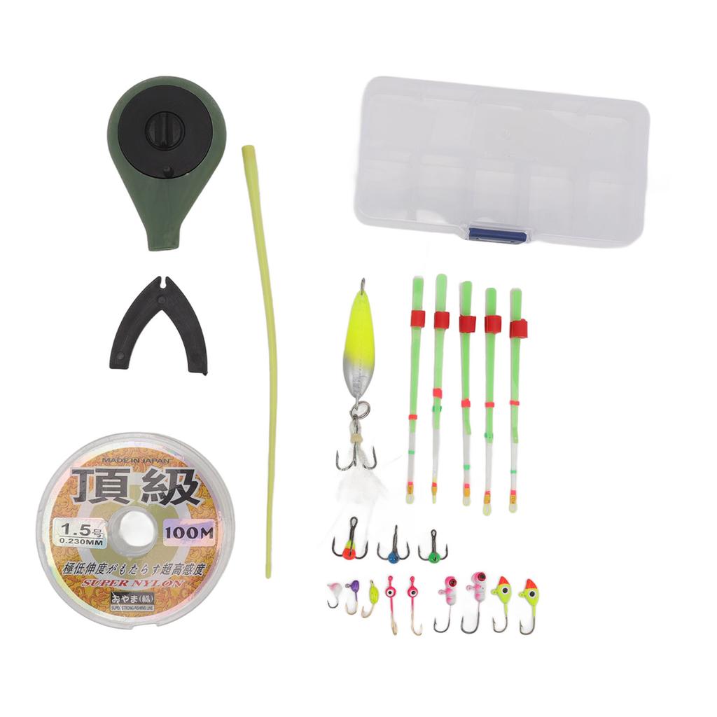 Mini Winter Eisangelrute Rutenspitze Rutenoberteil Angelschnur Haken Eisangelzubehör