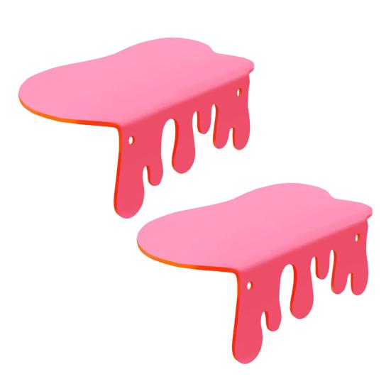 2Pcs Wall Mount Storage Shelf Strong Load-bearing Simple Installation Wall Floating Shelf Organizer Display Rack