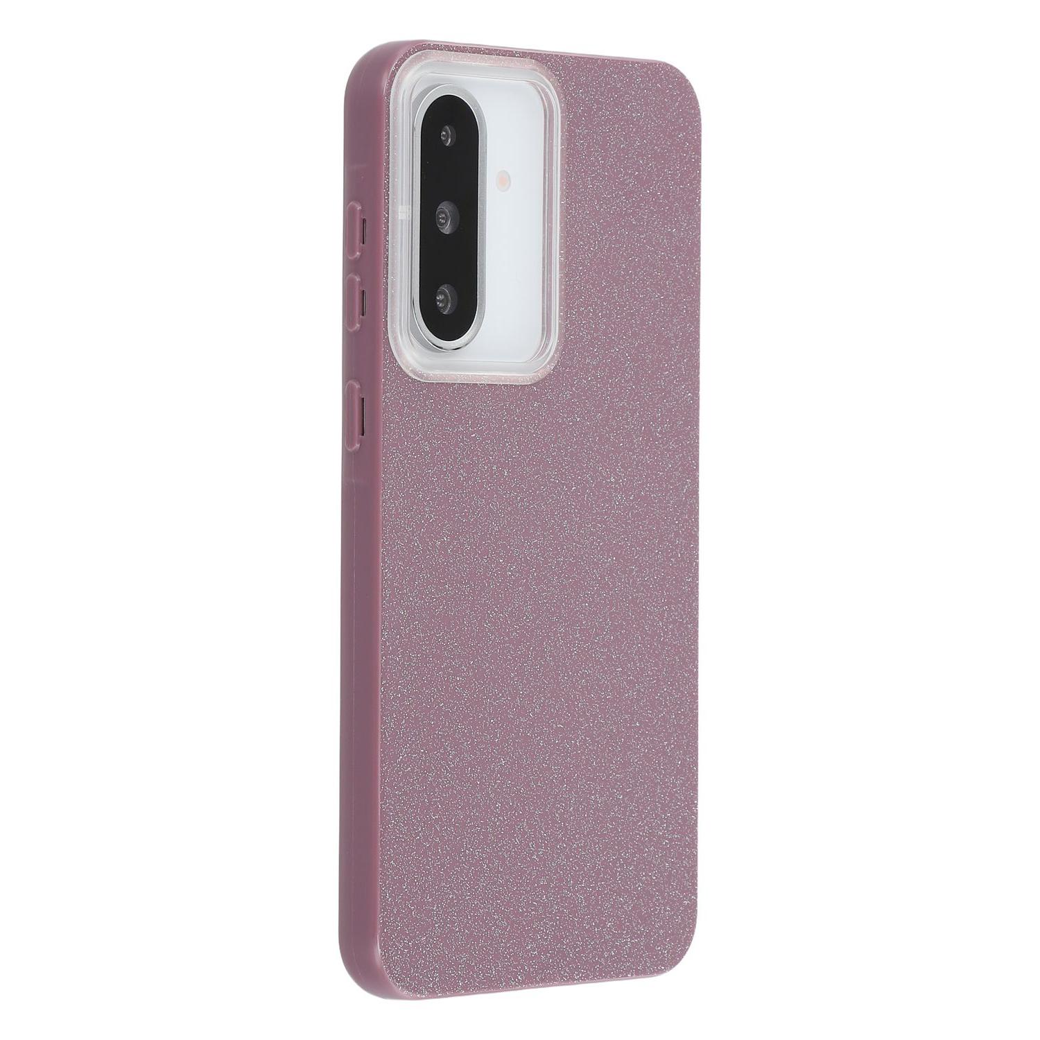

For Samsung Galaxy A56 5G Case IMD Glitter TPU Phone Cover Large Camera Cutout Purple