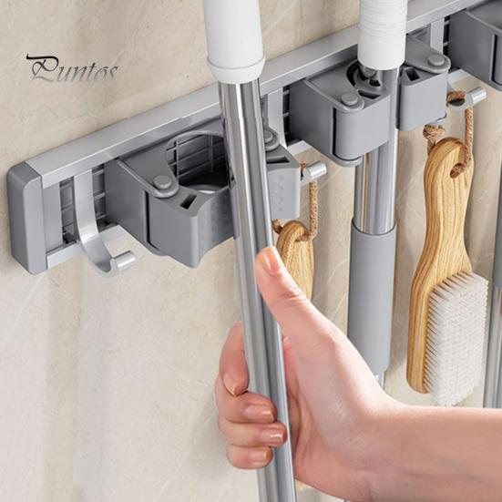 An der Wand montierter Besenständer, starkes, tragfähiges, verstellbares Design, weit verbreitet, einfach zu installierender Mopphaken, Besenaufhänger