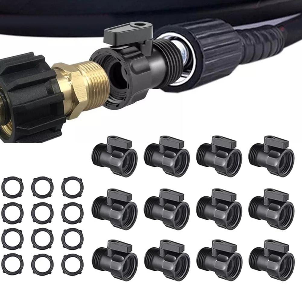 12 PCS Garden Hose Shut Off Valves For Water Control Hose Repair Extension Water Connector Extender Valves With Switch Watering