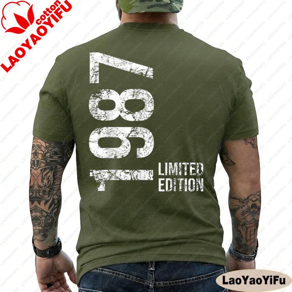 

39th Birthday 39 Years Old Man Woman Vintage 1987 TShirt Birthday Party Clothes High Quality Cotton Tops Men Clothes S