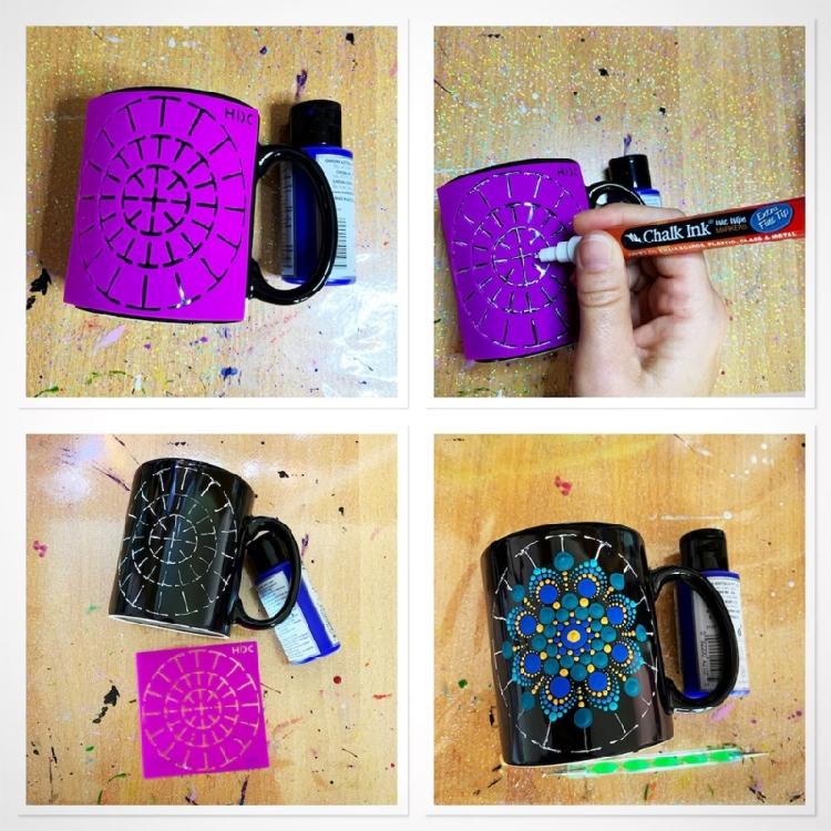 16 Segment Geometric Stencils for Painting On Wall Paper Fabric Glass Metal