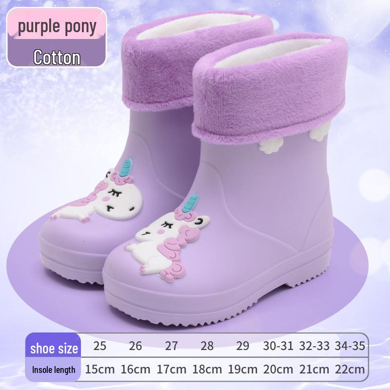 Cartoon Kids' Waterproof Non-Slip Rubber Rain Boots for Toddlers & Children