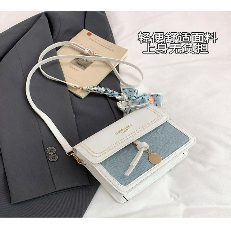 1Pc Popular Foreign Style Cream Small Square Bag New Fashion Niche Design Silk Scarf Shoulder Bag Fresh and Sweet Oblique Span Bag Women
