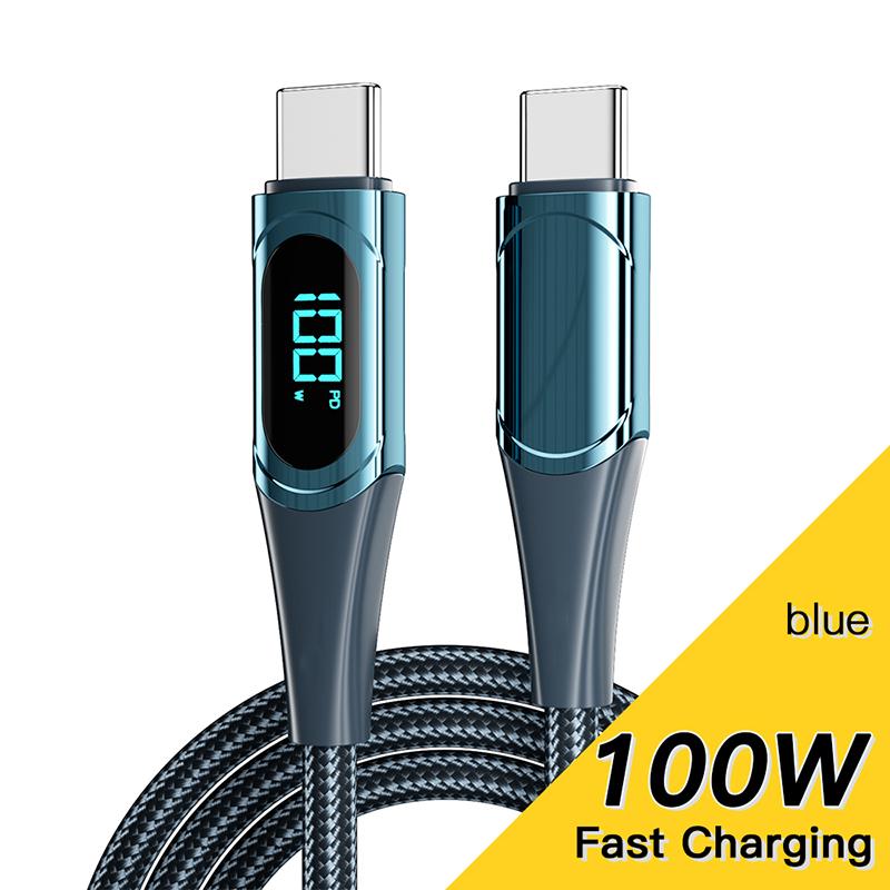 

Кабель VAORLO USB Type C к USB C 100 Вт/5A PD, провод для быстрой зарядки, зарядное устройство для Macbook, Xiaomi, Samsung, кабель USBC Type-C синий