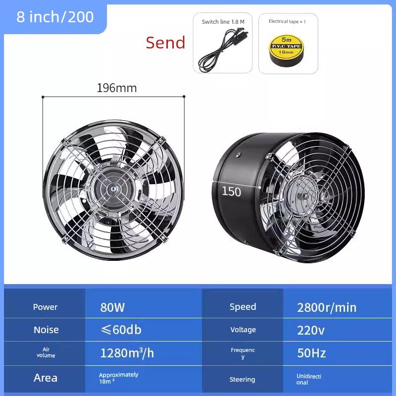 Exhaust Fan Ventilating Fan Kitchen For Home Ventilator High Power Range Hood Exhaust Fan Strong Exhaust Fan Commercial