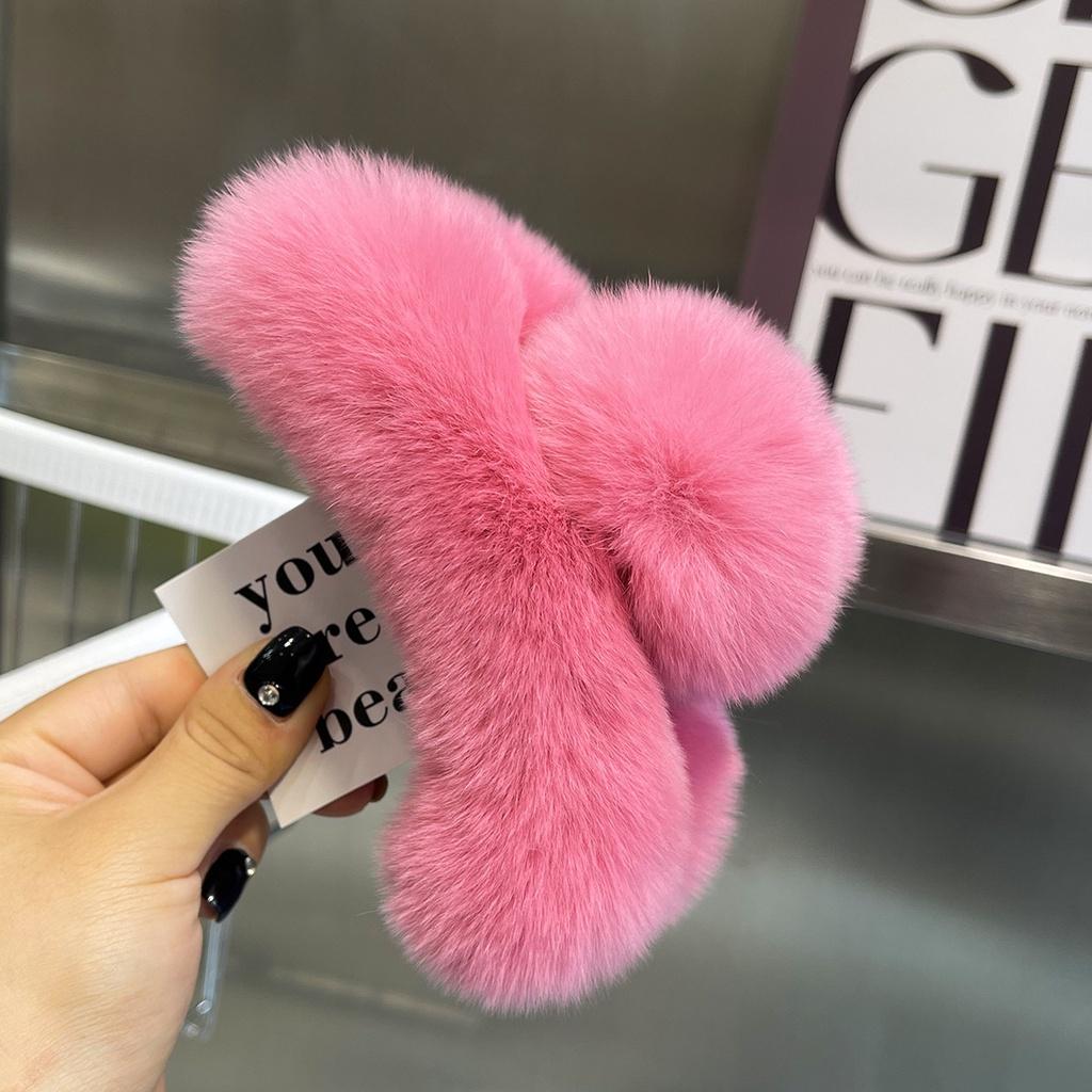 Large Plush Hair Clip For Women Handmade Korean Style Hair Accessory