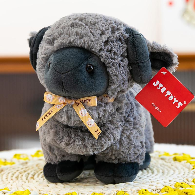 Jsqtoys Sheep Cute Plush Doll With Bow Decoration And Pp Cotton For Gift Kids