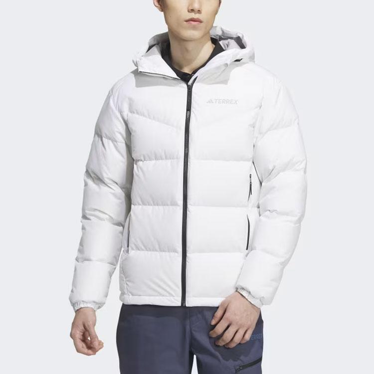 Adidas Goose Down Jacket With 800 Fill Power And Plain Logo Men Outerwear White IU2684