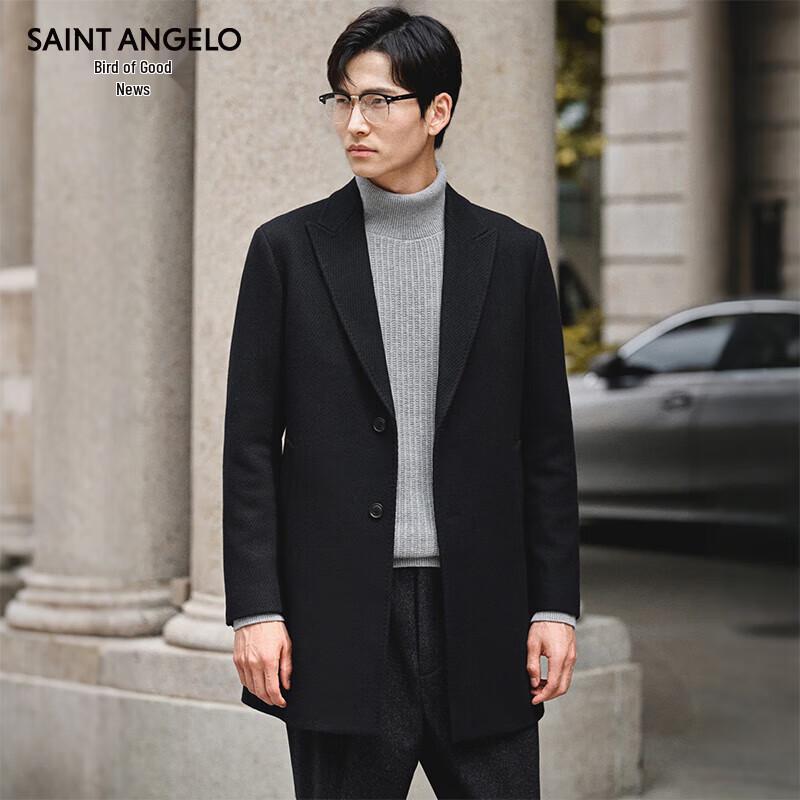 Baoxiniao Men's Mid-Length Pure Wool Overcoat