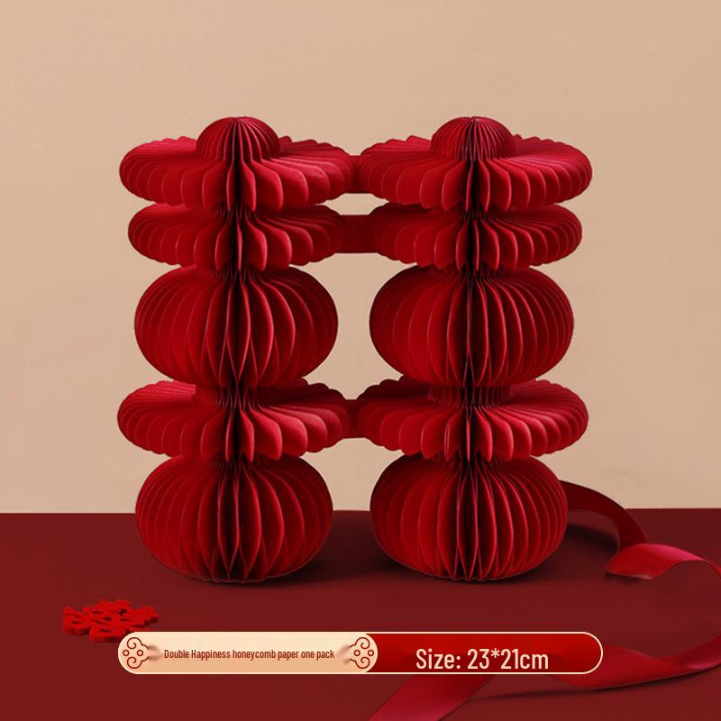 Three-Dimensional Wedding Xi Character Ornament - Festive Table & Room Decoration Collection