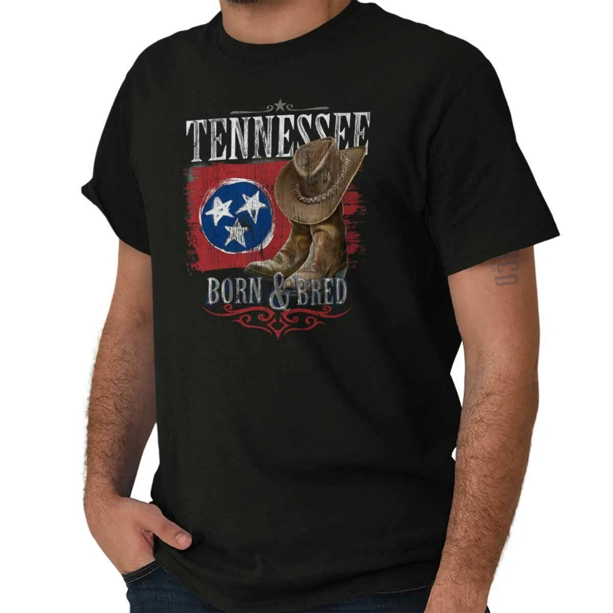 Tennessee Born And Bred Southern Pride TN Womens or Mens Crewneck T Shirt Tee XS