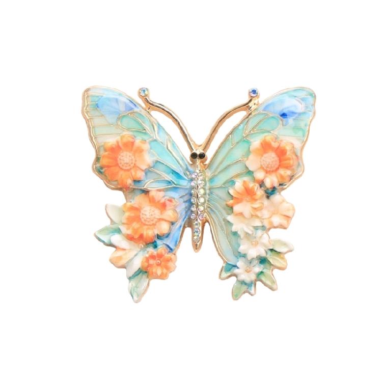 Crystal Rhinestones Butterfly Brooch Fashionable Evening Wear Lapel Pin Clothing Accessories Social Event Jewelry
