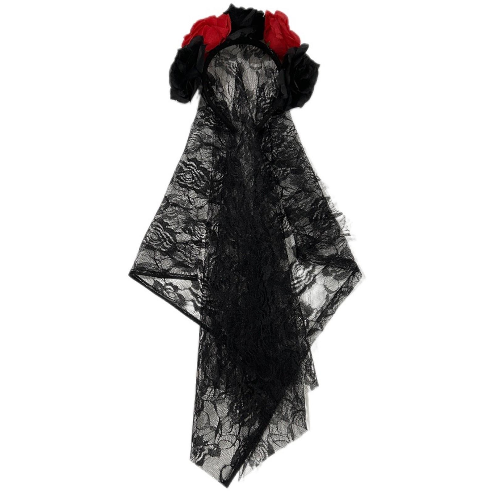 

Хэллоуин имитация цветка повязка на голову невесты роза сетка косплей костюм головные уборы аксессуары One Size винный