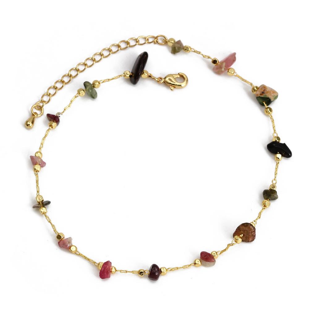 Hot-selling Gravel Anklet Women's Fashion, Bohemian Natural Gravel Anklet