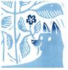 Todaya Shoten Nashienzome Tenugui Hand Shiba and Yurikamome Train 390 (Japanese Towel) Pear, Inu,