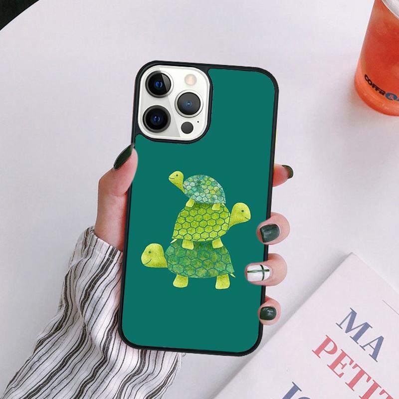 Cartoon Sea Turtle Tortoise Phone Case For iPhone 17 Air 14 13 12 16Pro Max 15 11 Plus Max Cover Shell coque