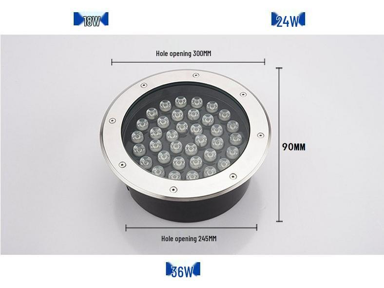 Reflektor do země z nerezové oceli 304, 1W, průměr 65 mm, 3W krajinné světlo se zemním hrotem pro osvětlení dvora.