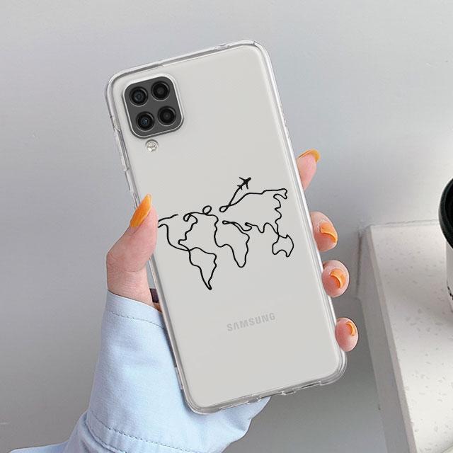 

Прозрачный чехол для Samsung Galaxy A52 A12 A51 A32 A21s A71 A32 A22 50 A70 A31 A72 5G, чехол для телефона с цветами и сердечками, чехол Samsung A20e