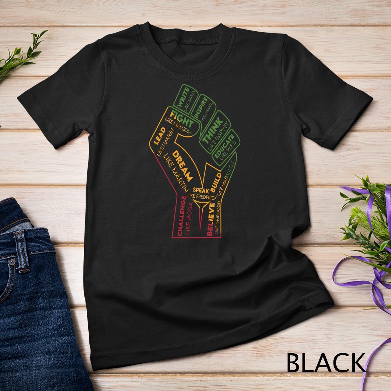 African American Leaders Black History Month Graphic Unisex T-Shirt Mens Womens Tees Top S