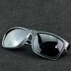 Gray Panther Veil Polarized Square Sunglasses Men Black Frame With Patterned Temple Modern Luxury Design For Outdoor