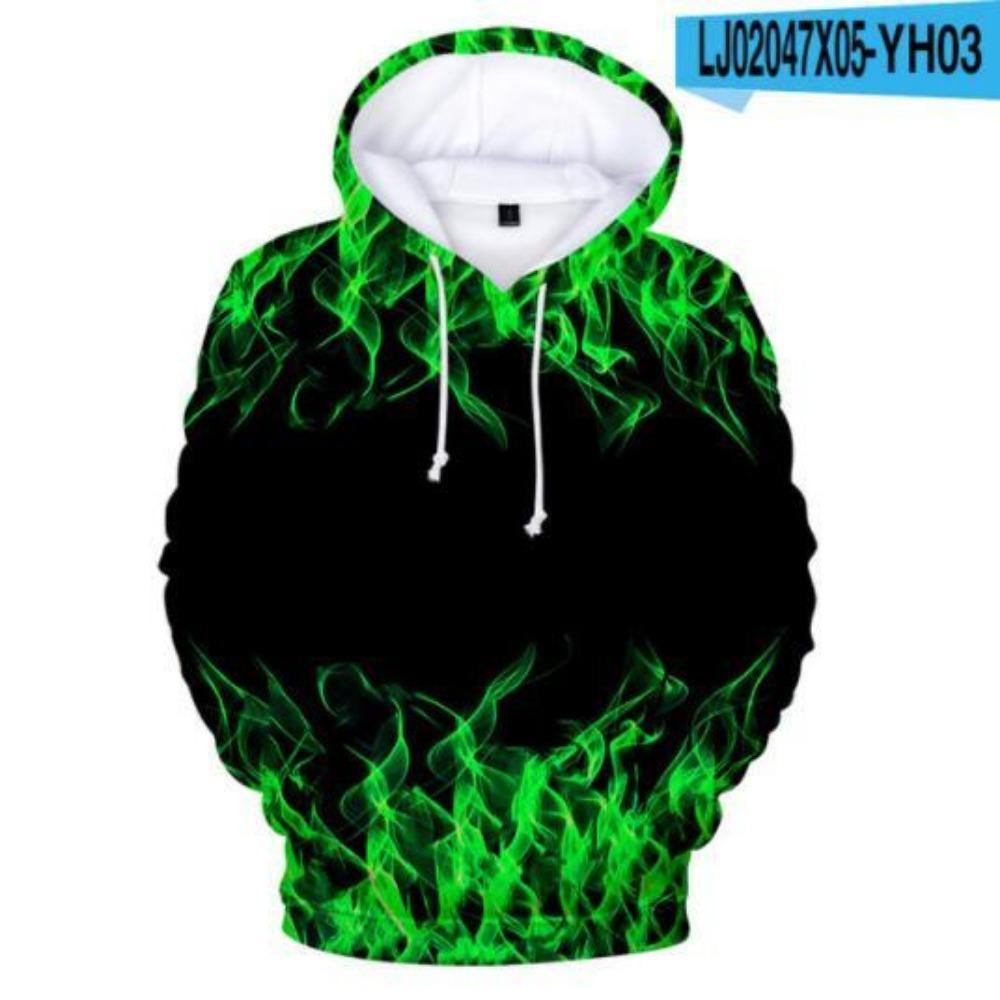 3 bis 14 Jahre Kinder Hoodie Blau und Lila 3D Feuer Flamme Kleidung Jungen Mädchen Hoodies Sweatshirt Harajuku Mantel