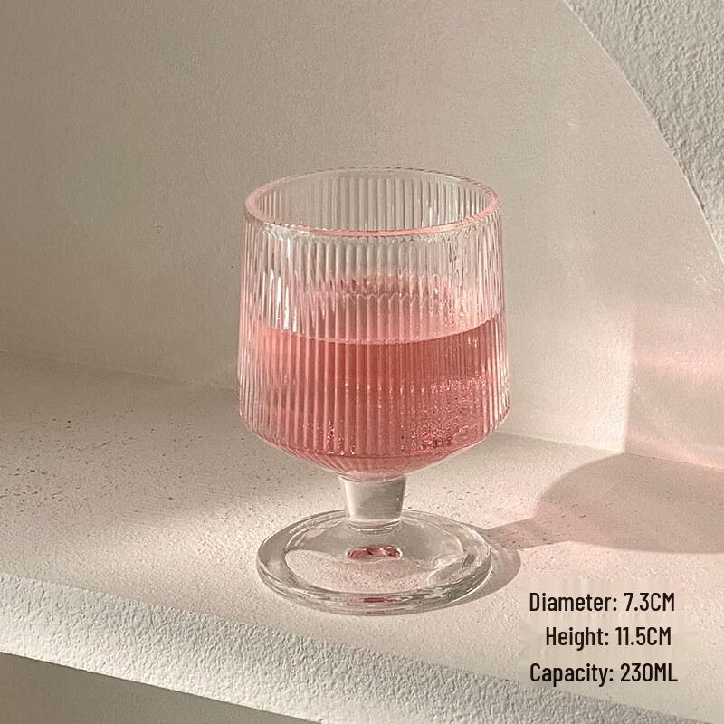 ZISIZ Vertical Striped Footed Glass