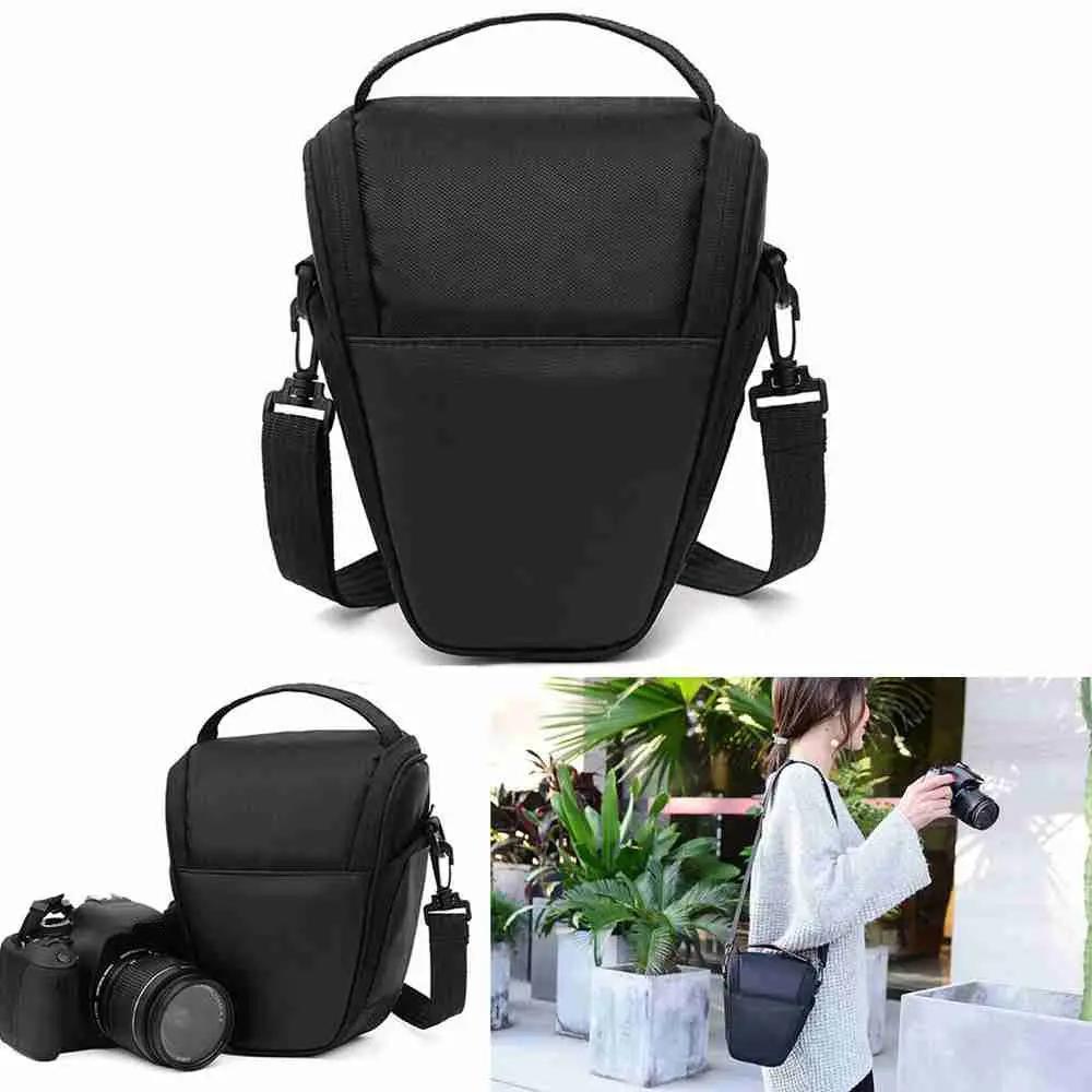 Nylon Triangle Black Camera Bag Waterproof Shoulder Camera Bag for Canon Nikon Sony Micro Single DSLR Photographic Equipment