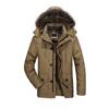 Winter Clothing Medium and Long Cotton-padded Clothes Men's Velvet Thickened Large Size Middle-aged and Elderly Warm Cotton Clothes Hooded Jacket