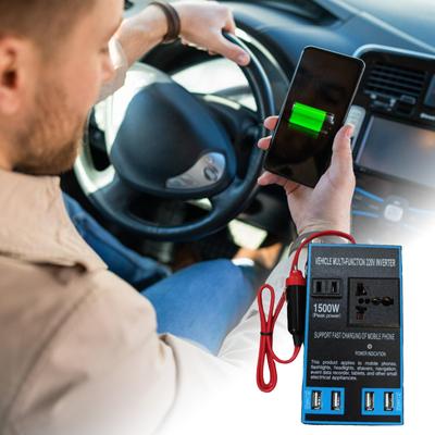1500W Car Power Inverter DC12V 24V To AC220V Car Converter with 4 USB Port Car Laptop Phone Charger Adapter