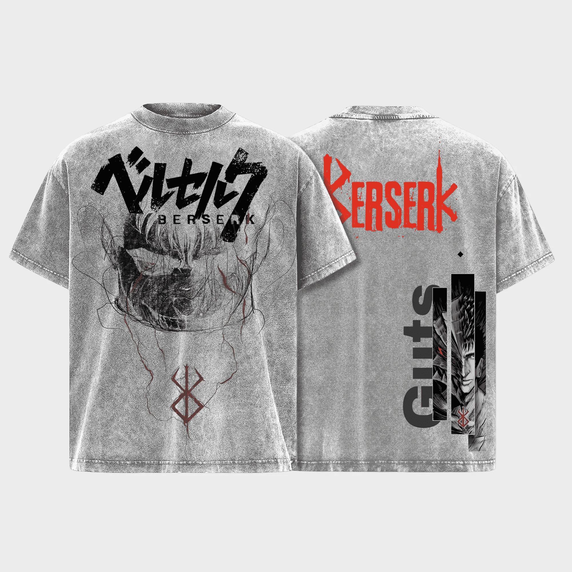 

Berserk Guts T Shirt Gothic Y2k Vintage Washed Oversized T-shirt For Men s Clothing Summer Short Sleeve Pure Cotton Tees Tops XXL